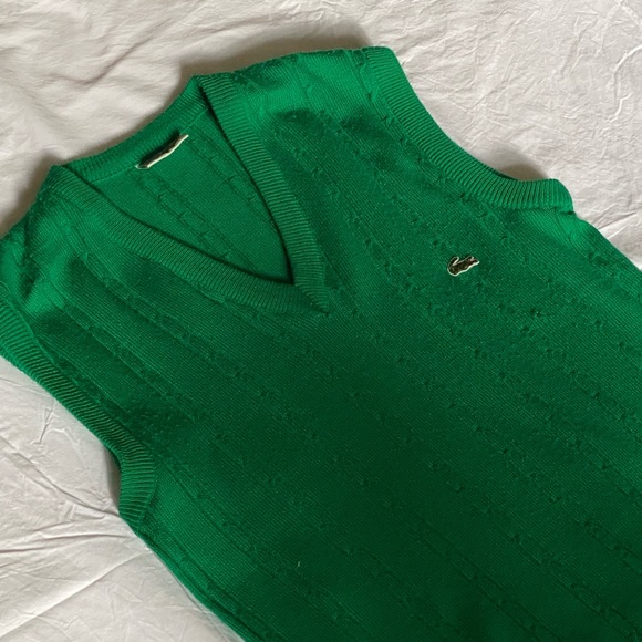 Lacoste- Vintage Green Sweater Vest - Picture 2 of 4